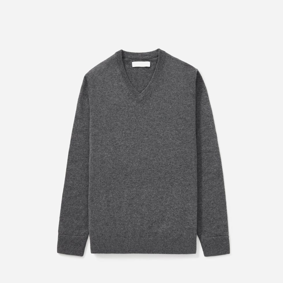 The Cashmere V-Neck - Charcoal
