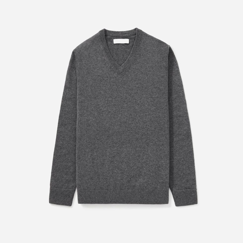 The Cashmere V-Neck - Charcoal