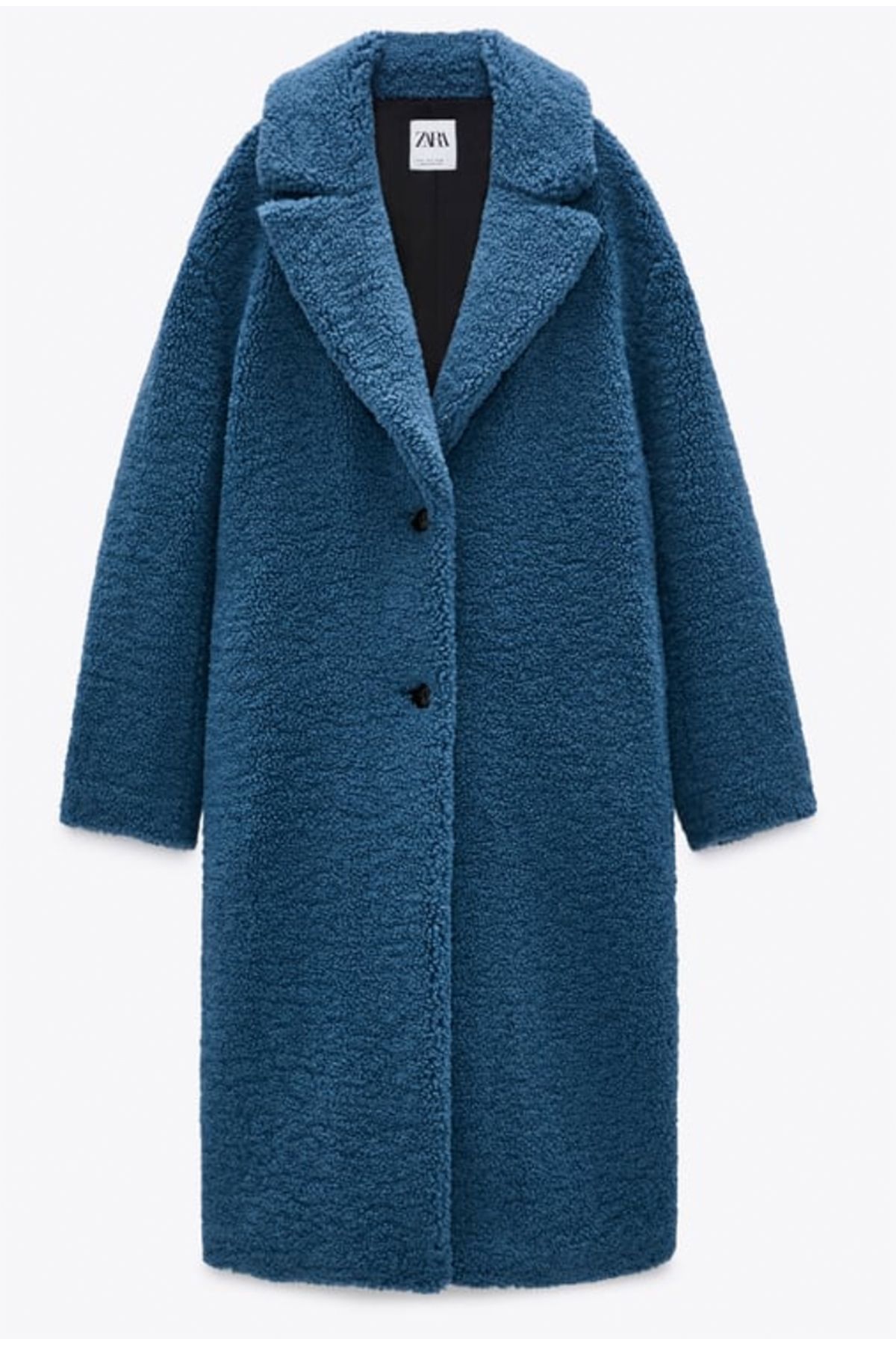 zara blue teddy coat