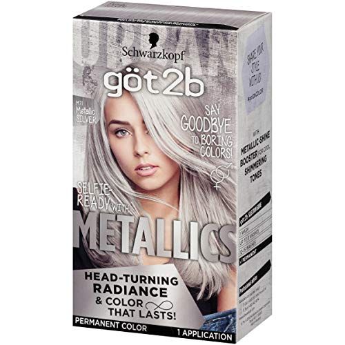 Metallic Permanent Hair Color in Metallic Silver