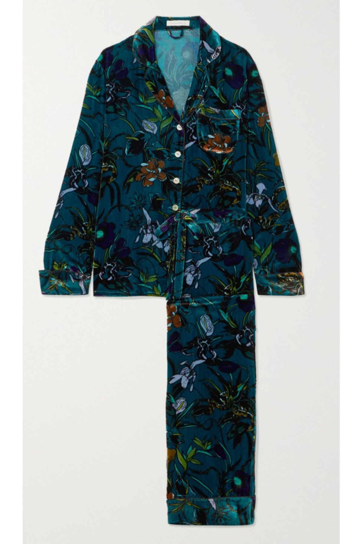 printed velvet night suit