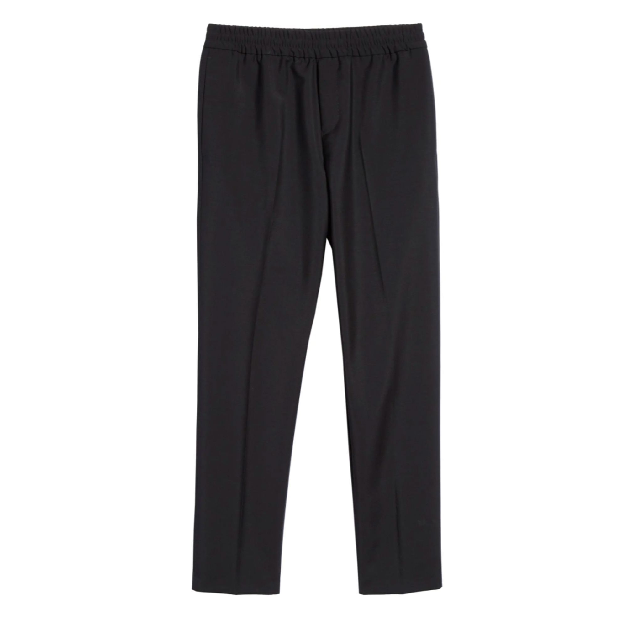 CHRISTOPHE LEMAIRE One-pleated Pants Black Washed Cotton Virgin Wool Trousers 