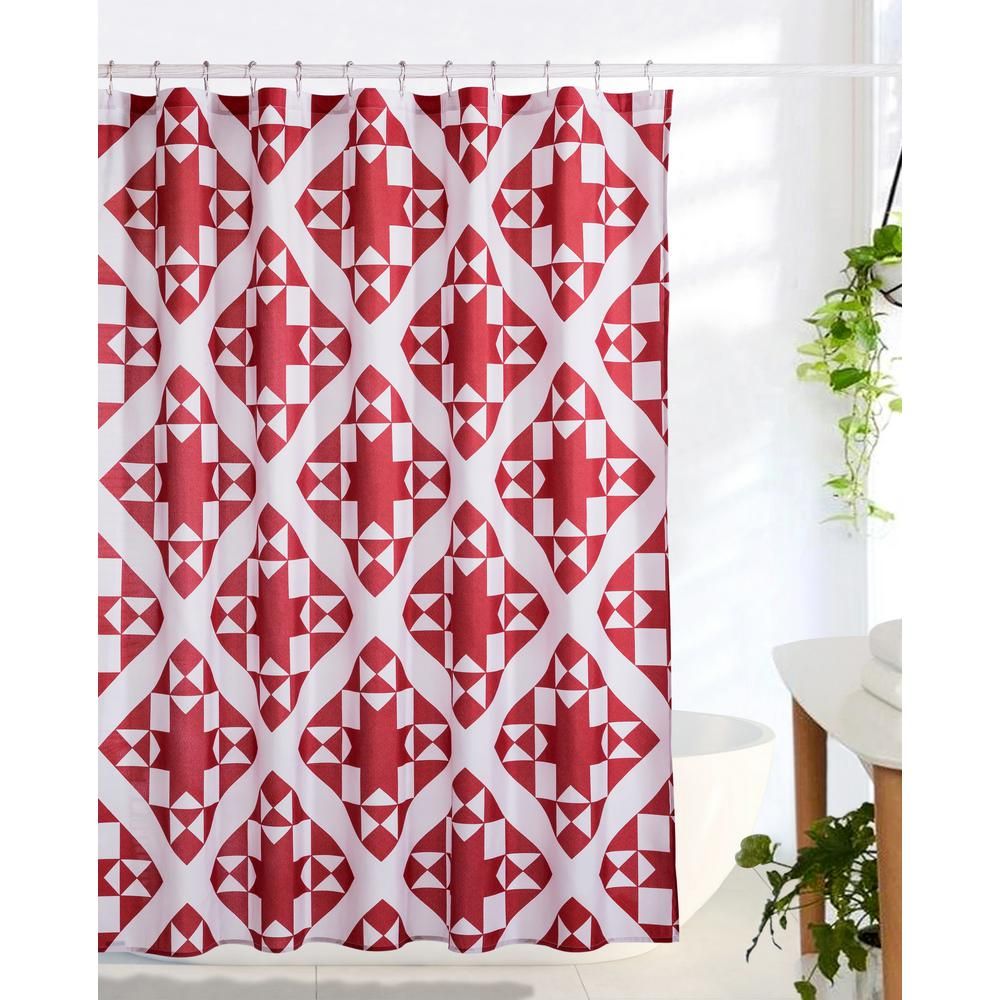 Details about   Red Scene Christmas Tree Baubles Snowflakes Shower Curtain Set Bathroom Decor 