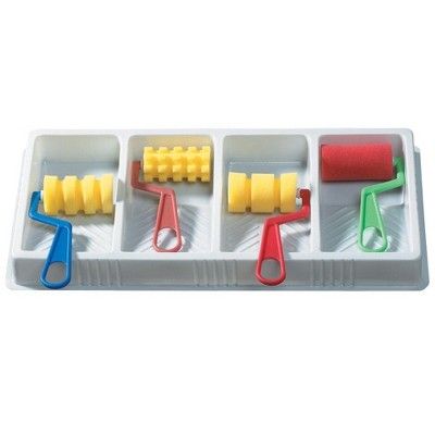 Creativity Street Large Foam Paint Roller Set With Paint Tray, 3 X