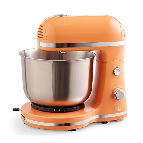 Delish by DASH Compact Stand Mixer 3.5 Quart with Beaters & Dough Hooks Included - Orange (DCSM350GB)