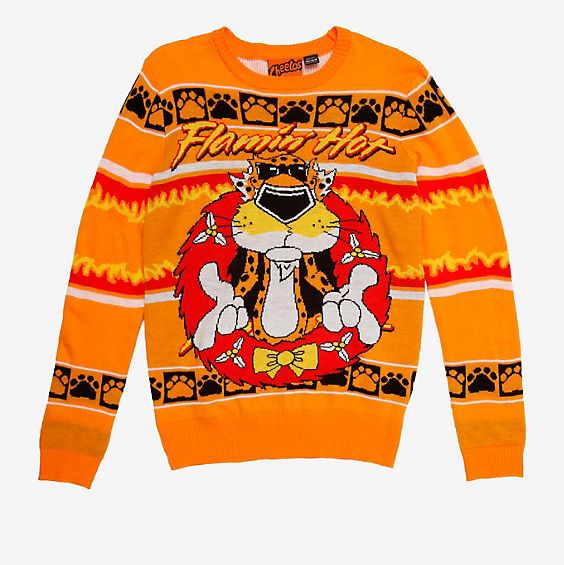 Cheetos Flamin' Hot Chester Cheetah Holiday Sweater
