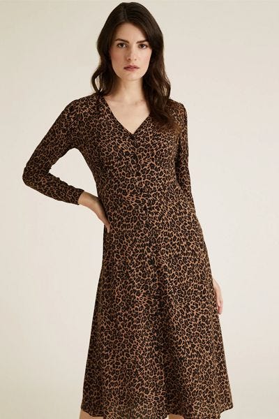 Printed Puff Sleeve Midi Tea Dress, £45
