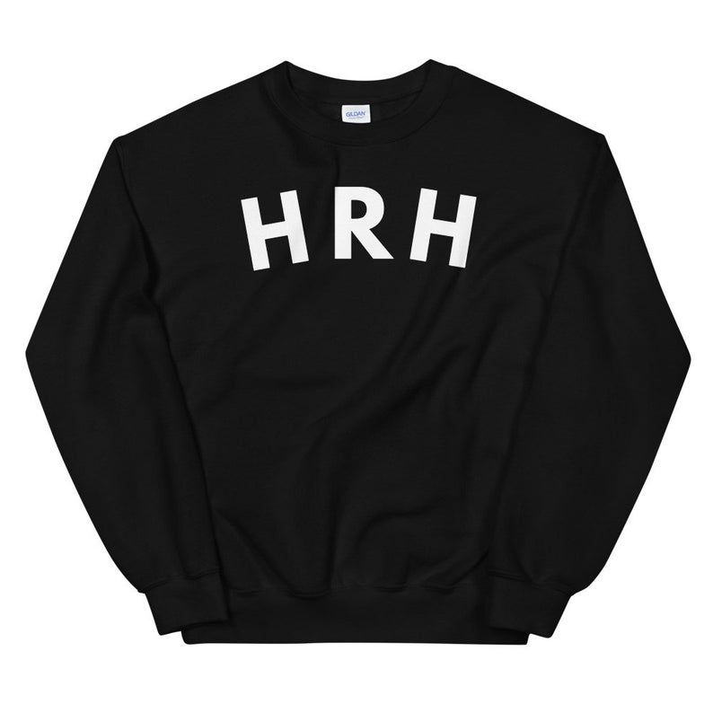 MirrorMeg 'HRH' Collection Sweatshirt in Black - A Collection Inspired by Meghan Markle & As seen in PopSugar Holiday Gift Guide
