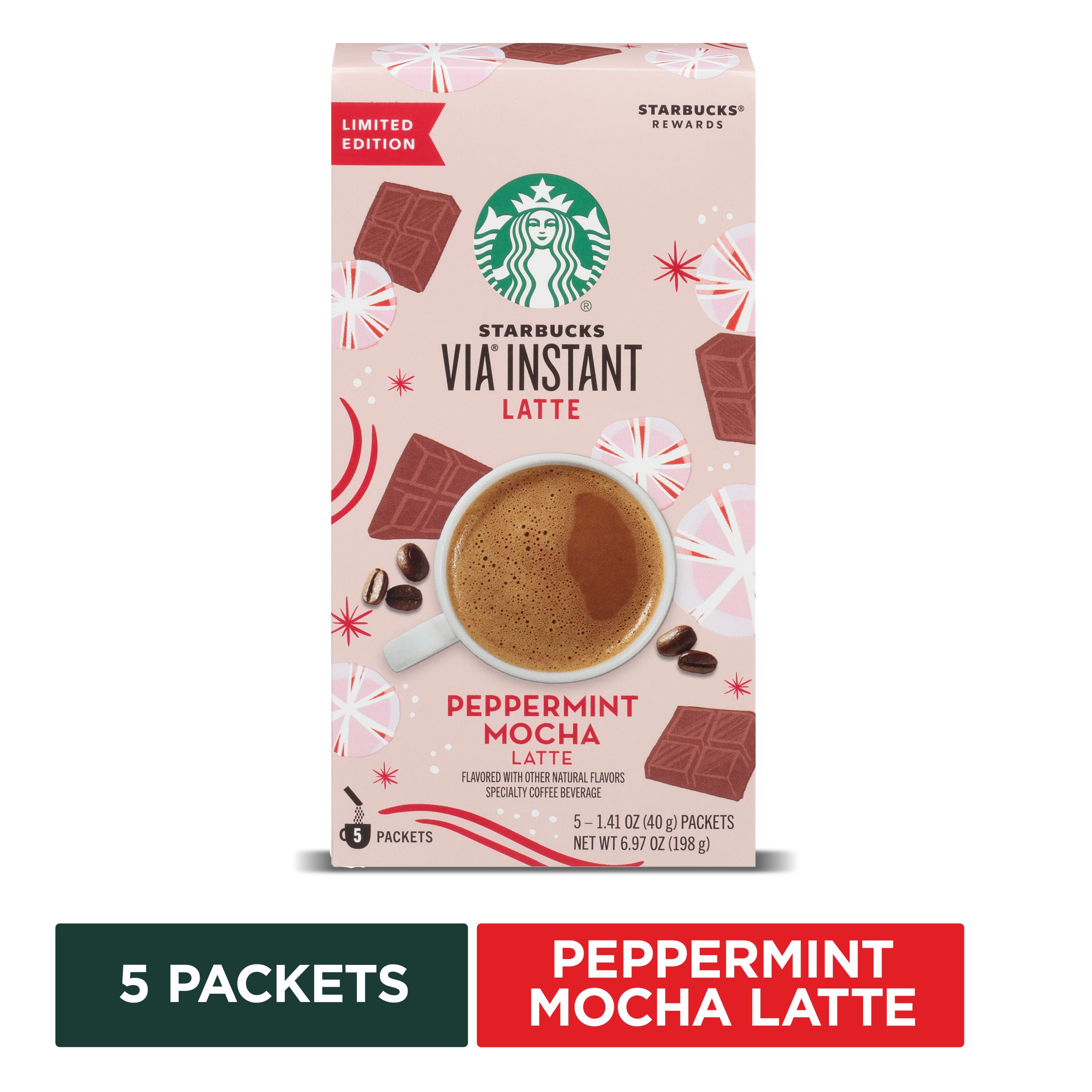 Starbucks Instant Peppermint Mocha Latte Flavored Coffee