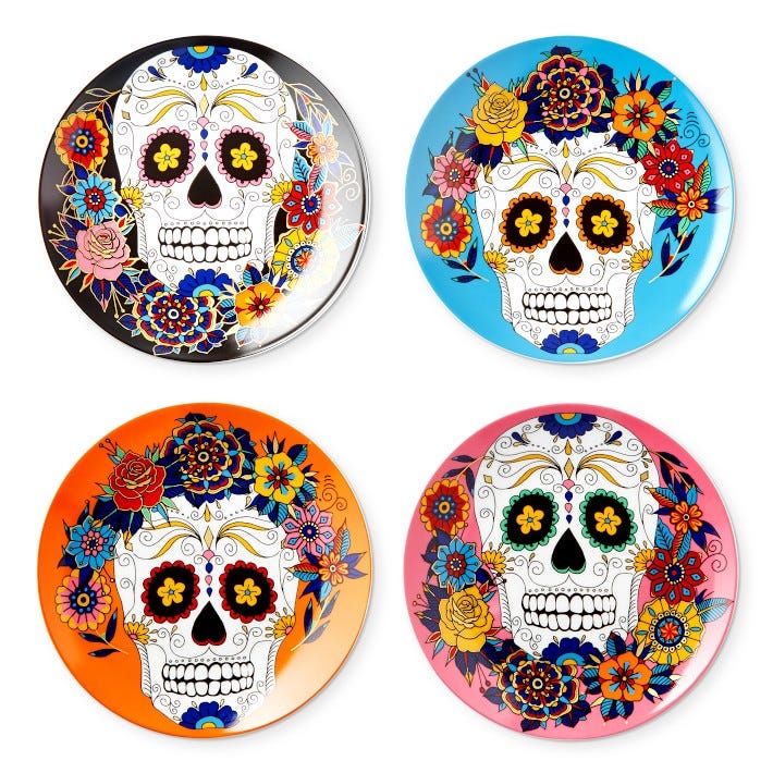 Day of the Dead Salad Plates, Set of 4