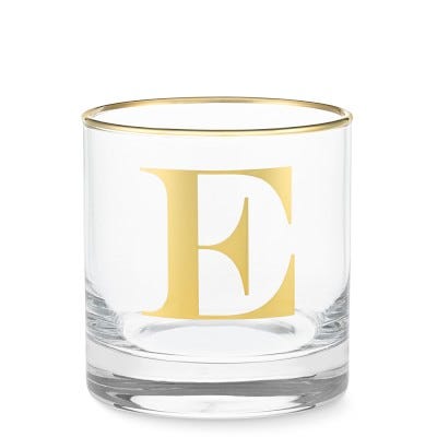 Gold Monogram Old-Fashioned Glass