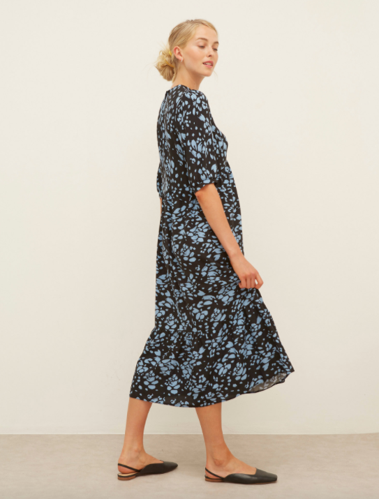 Floral Midi Smock Dress
