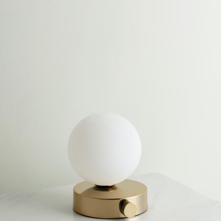 Ducie - Light brass and opal ball table lamp