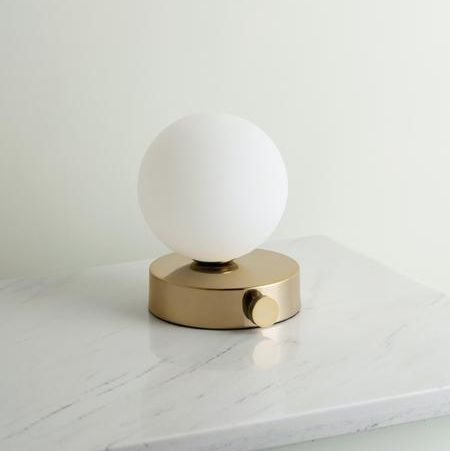 Ducie - Light brass and opal ball table lamp