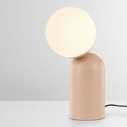 Vetro Table Lamp, Dusty Nude Pink and Opal Glass