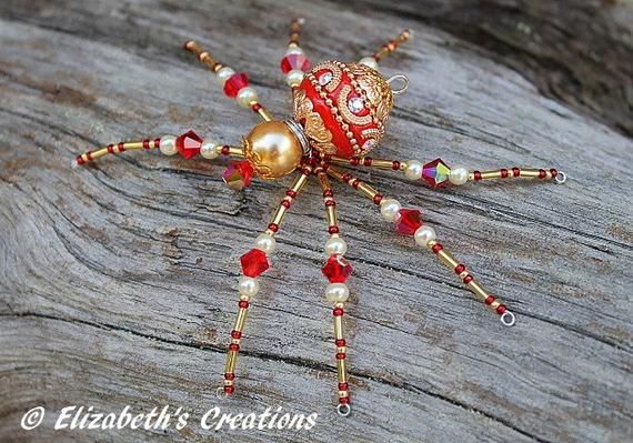 Details about   Christmas Spider Ornament Satin Red with Legend of the Christmas Spider 