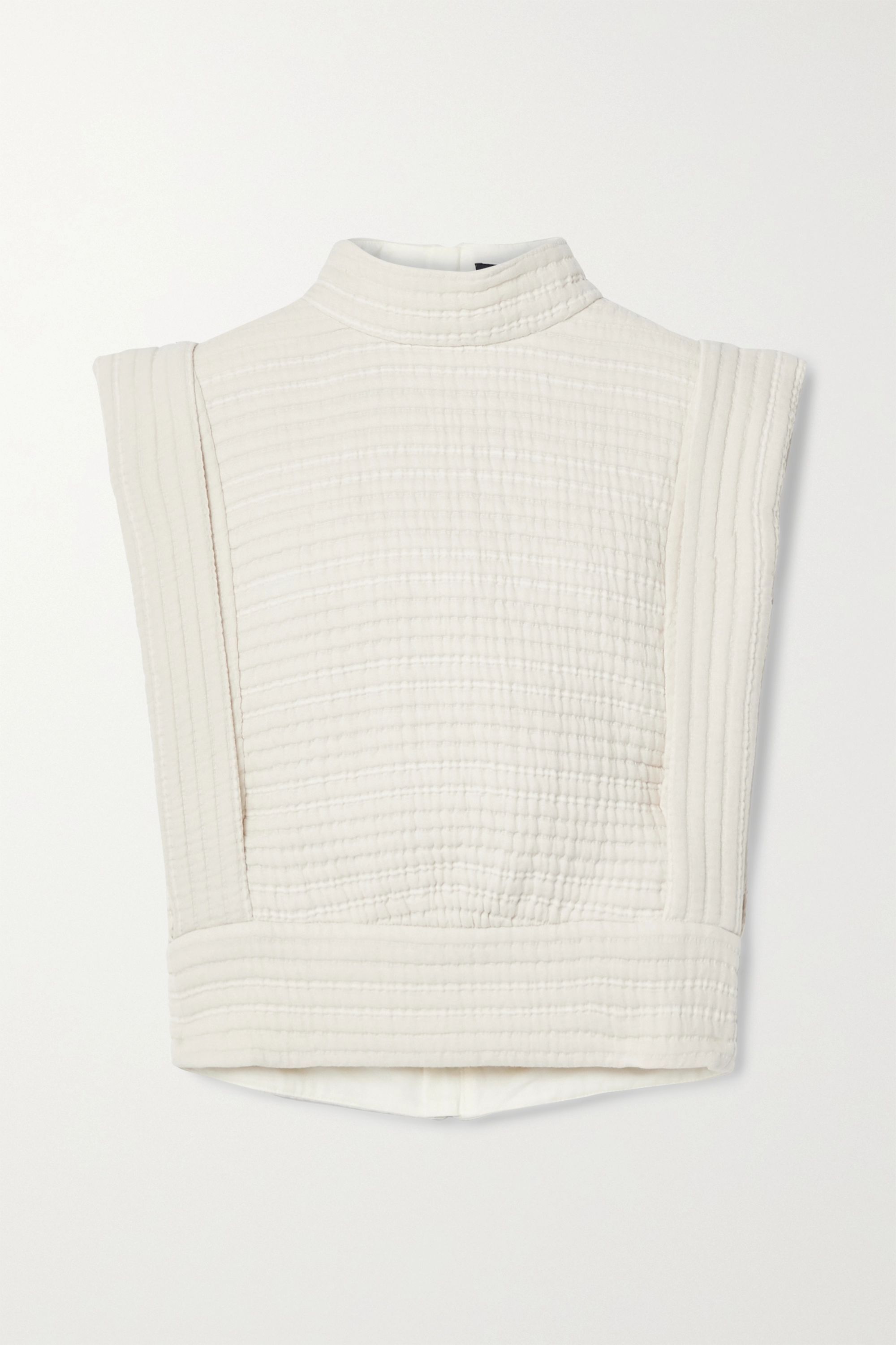 cotton blend knit turtleneck vest