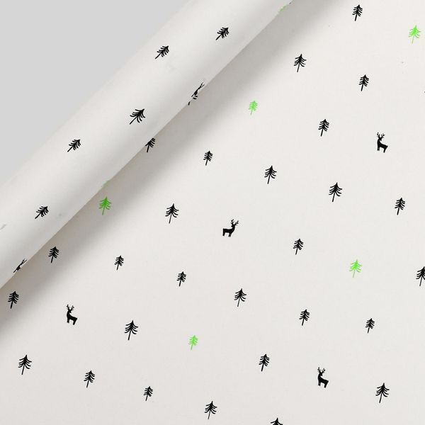 Mono ditsy trees Christmas wrapping paper - 3m £3.75