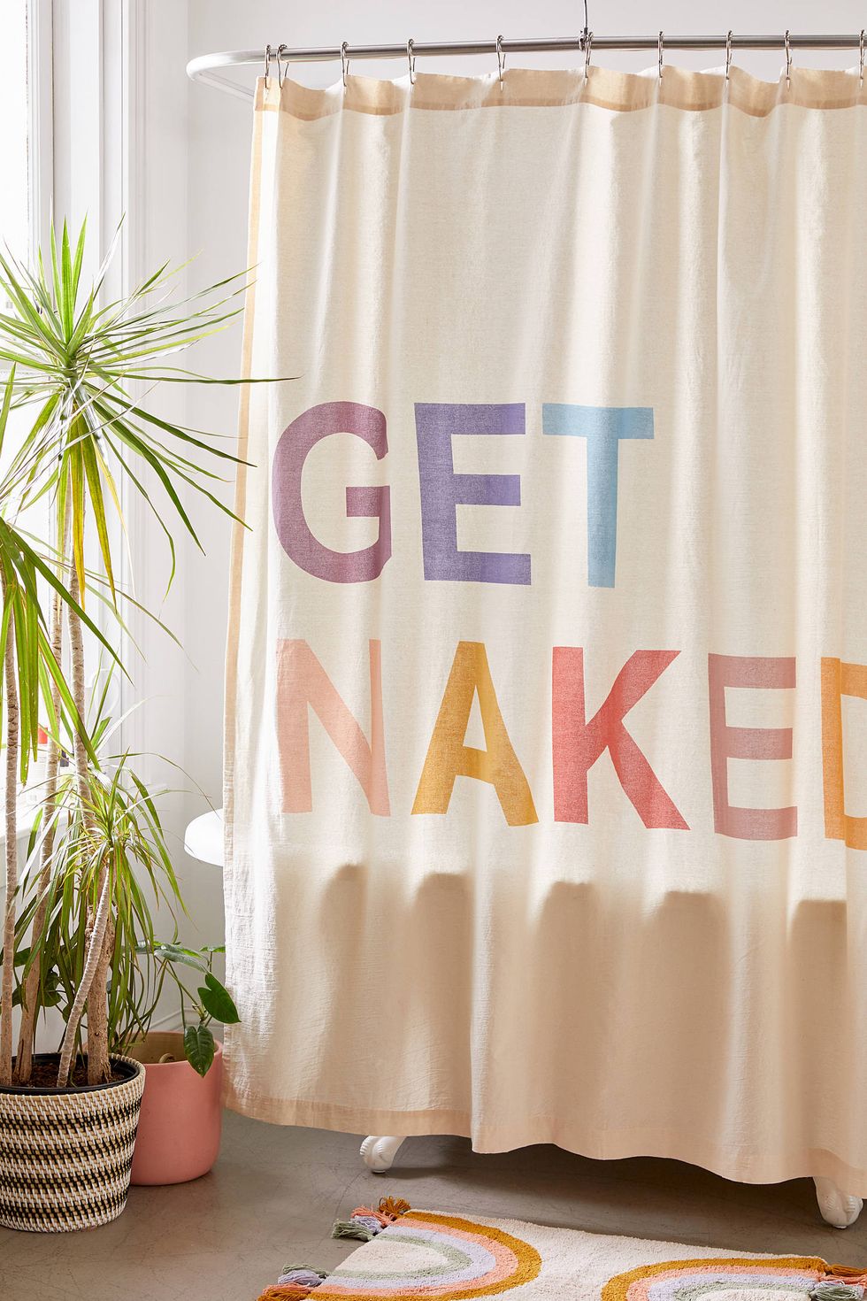 Get Naked Rainbow Shower Curtain
