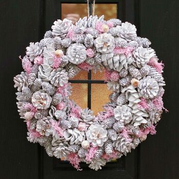 Pink Christmas Door Wreath