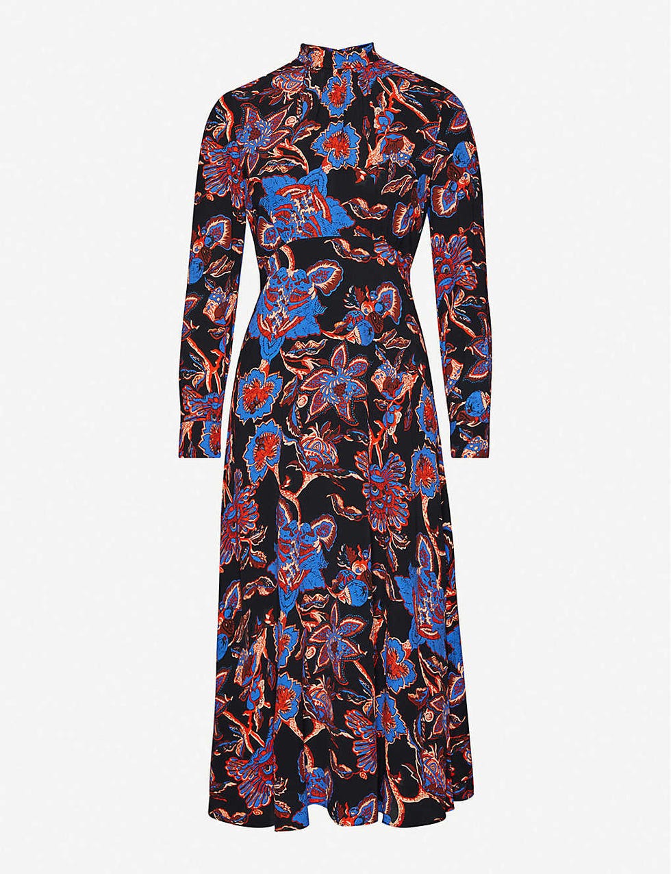 Whistles Ruby Trailing Bloom graphic-print crepe midi dress