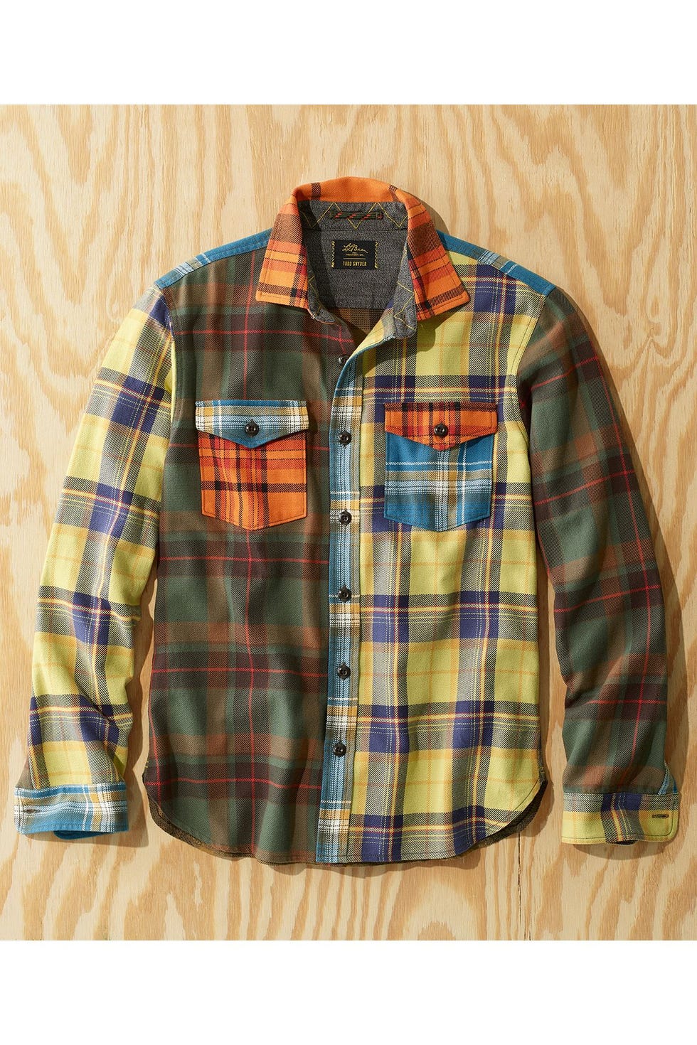 Todd Snyder Yellow Blue Two-Pocket Flannel Shirt