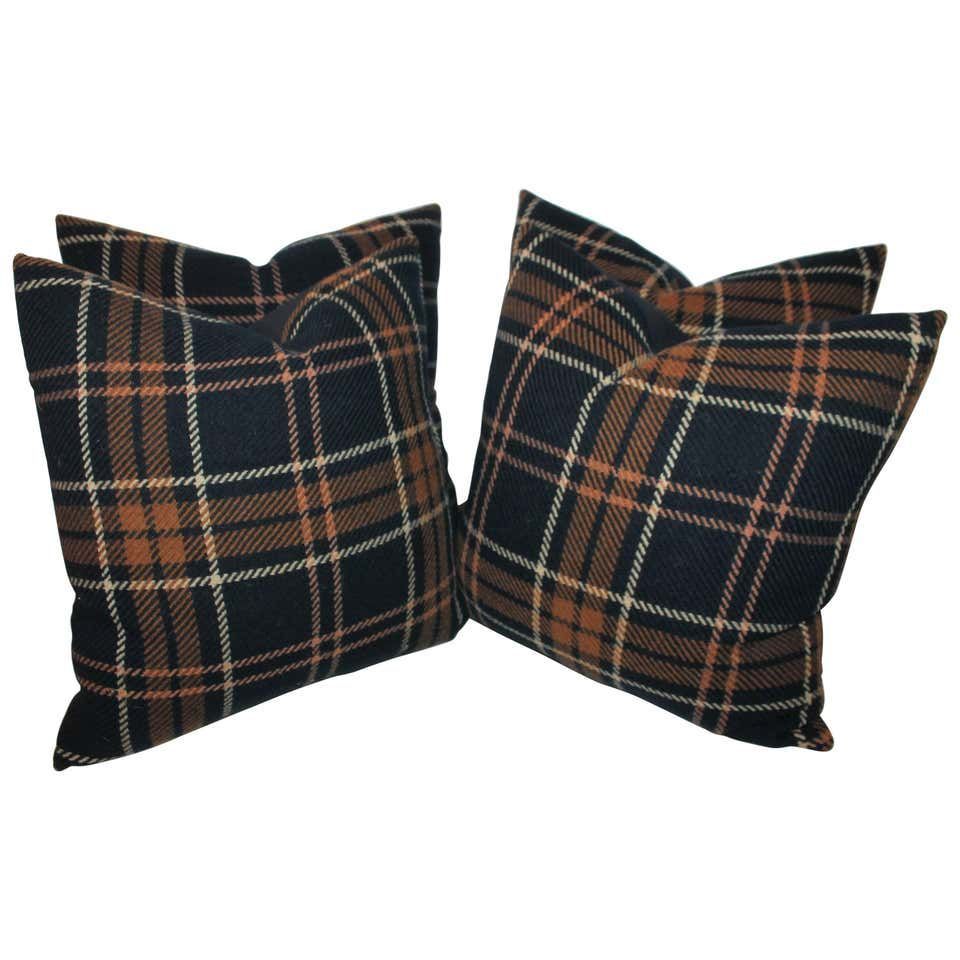 Pair of Wool Plaid Pendleton Blanket Pillows
