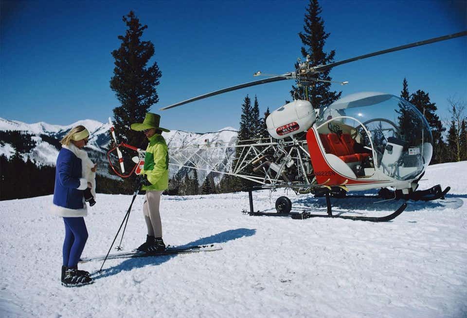 Slim Aarons “Snowmass Helicopter” (Aarons Estate Edition)