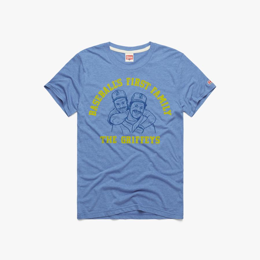 MLB Jam Mariners Johnson and Griffey Jr. T-Shirt from Homage. | Charcoal | Vintage Apparel from Homage.