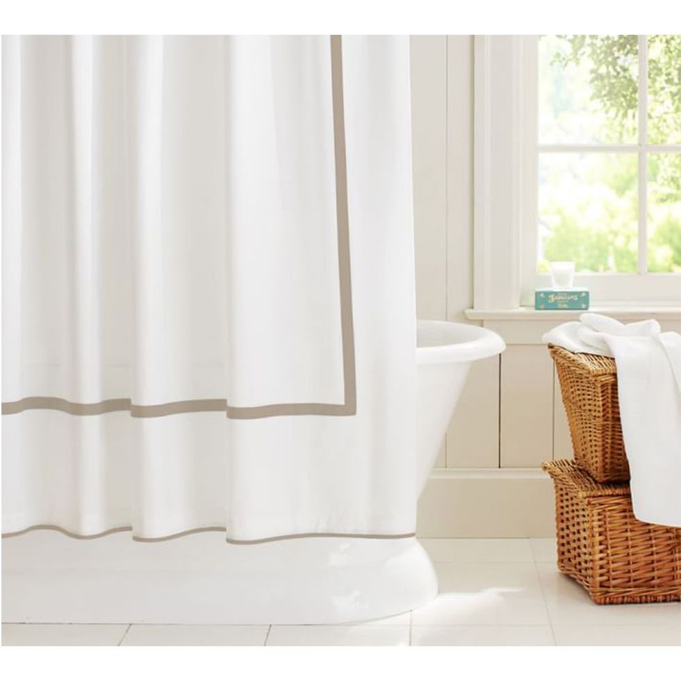 Morgan Banded Organic Shower Curtain