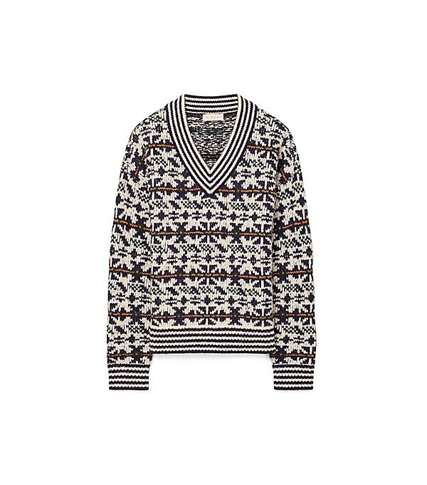 fair isle v neck sweater