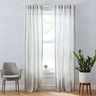 Striped Ikat Curtain in Platinum