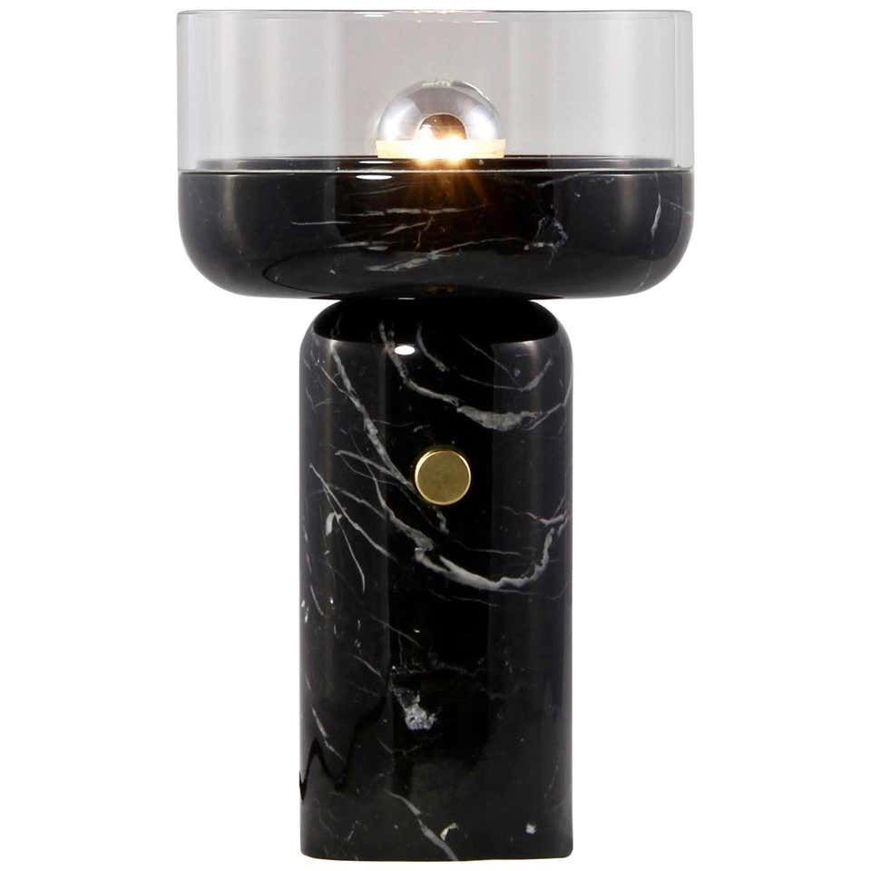 E. Elizarova for Matlight Studio Italian Black Marble and Glass Cup Table Lamp