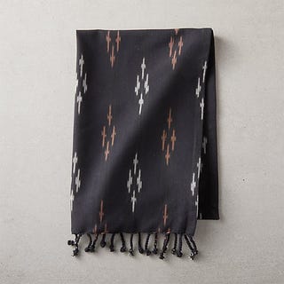 Torchon Ikat noir