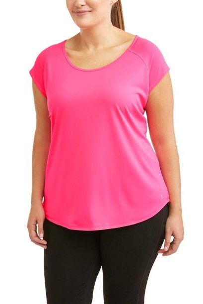 Women's Plus Mesh Tee with Keyhole Back