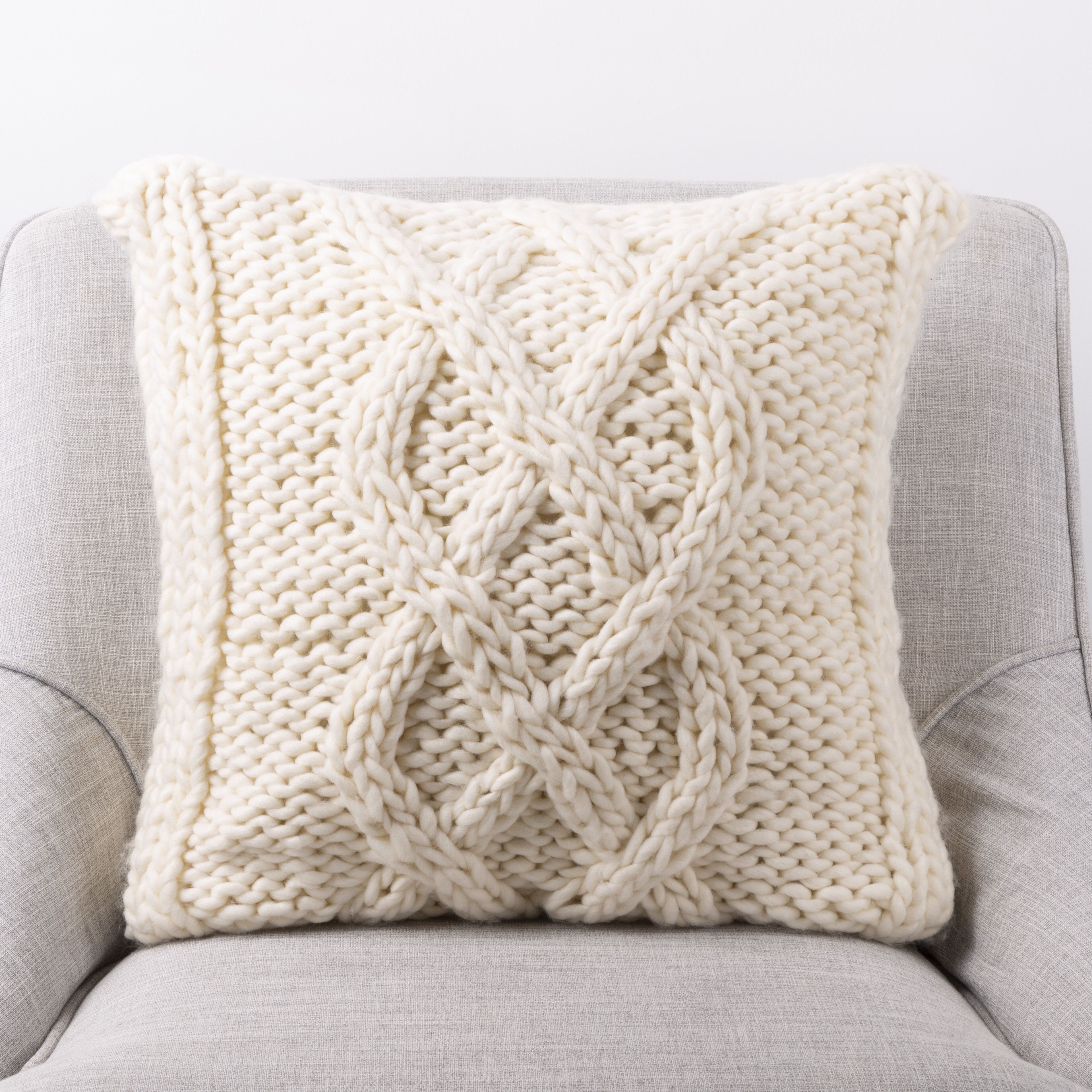 Tolan Cable Knit Indoor/Outdoor Throw Pillow Cover