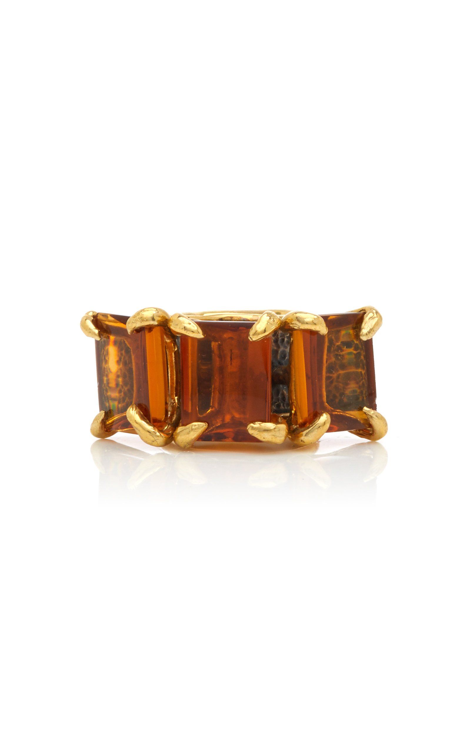 Citrine Snow Feather Ring