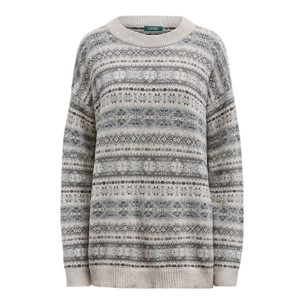 white fair isle sweater