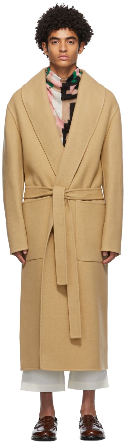 Tan Belted Cashmere Coat