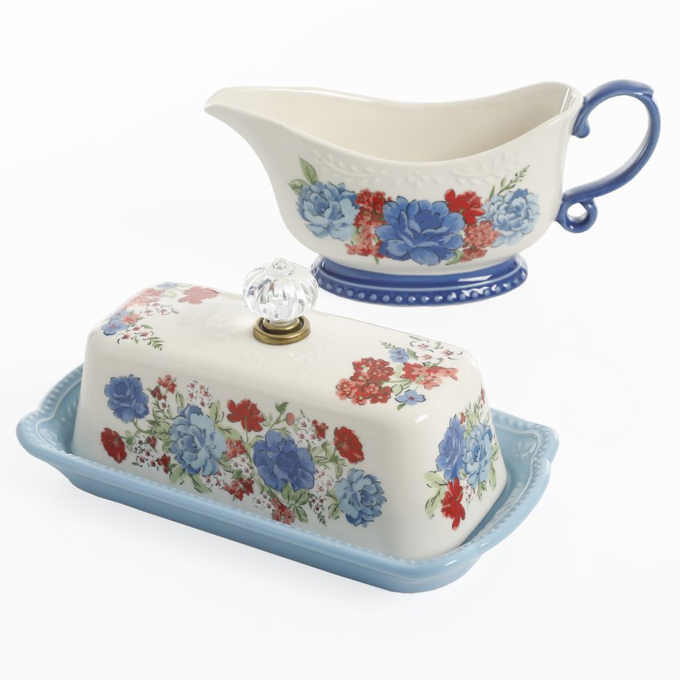 The Pioneer Woman Classic Charm 3-Piece Butter Dish & Gravy Boat Set