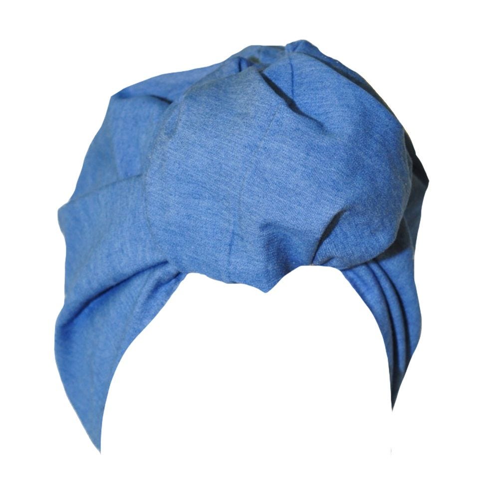 Cabeça estilo blu Jean Turban pré-amarrado original