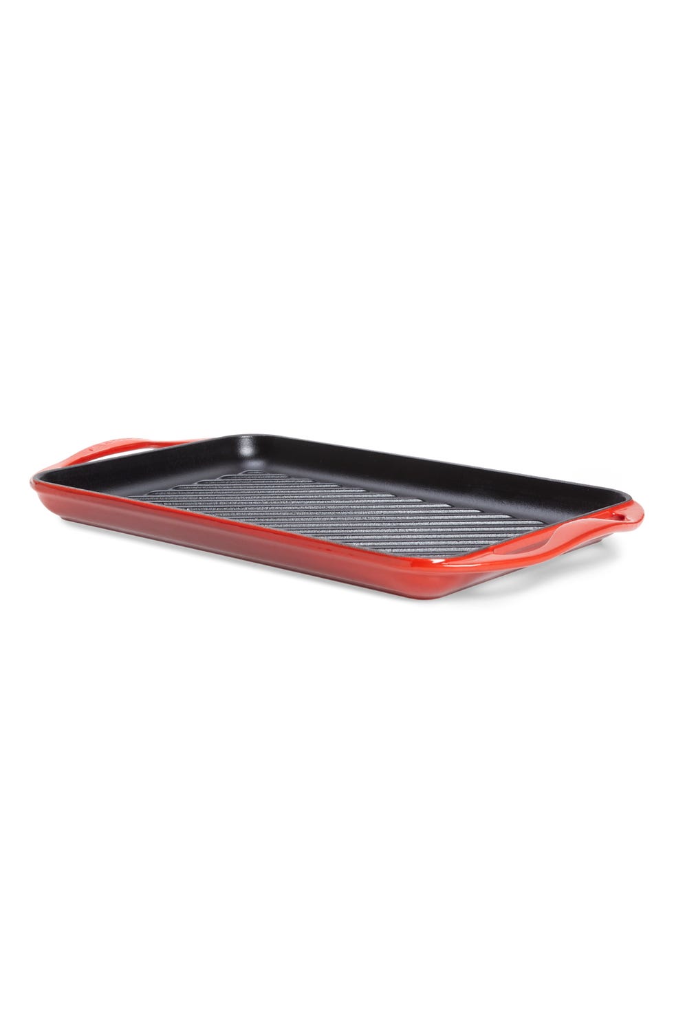 Le Creuset Enameled Cast Iron Rectangular Skinny Griddle 13 x 8.5  Red-Orange