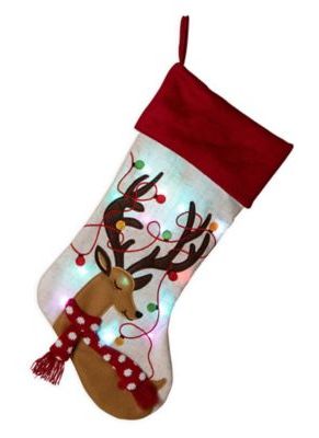 Reindeer Looking at Tree #2 Custom Made Christmas Stocking