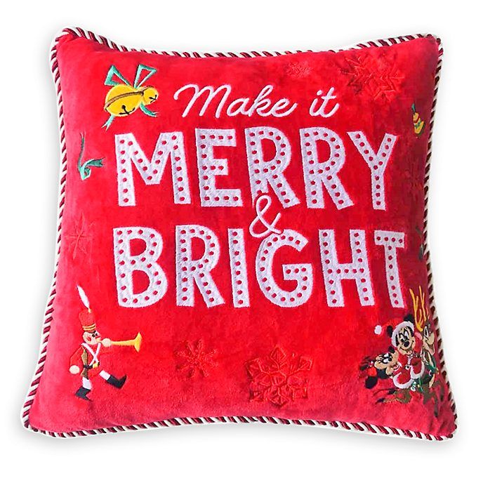 Disney Store Mickey and Friends Holiday Cheer Cushion