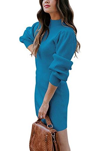 Long-Sleeve Turtleneck Sweater Dress