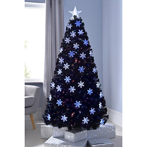 6ft  LED Pre lit Fibre Optic Christmas Tree Frosted Tips Xmas Decorations Tree 
