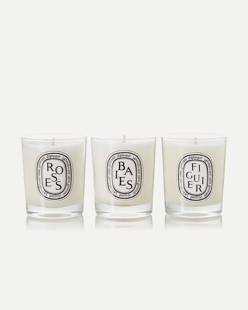 Set of three scented candles