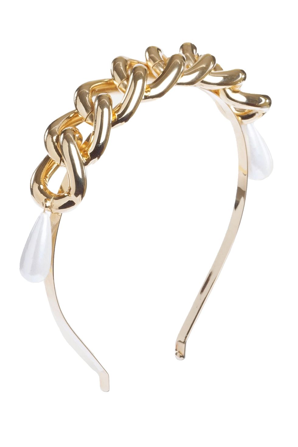 Gold-tone faux pearl headband