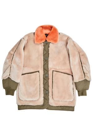 The Reversible Shearling Bomber in Blush