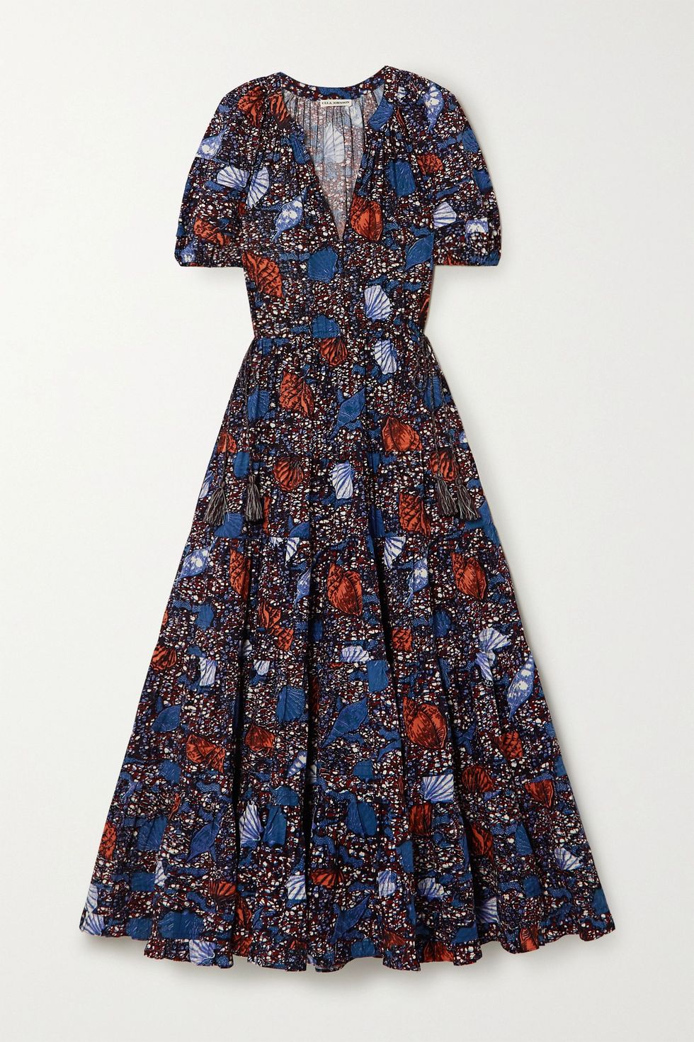 Claribel printed cotton-poplin midi dress